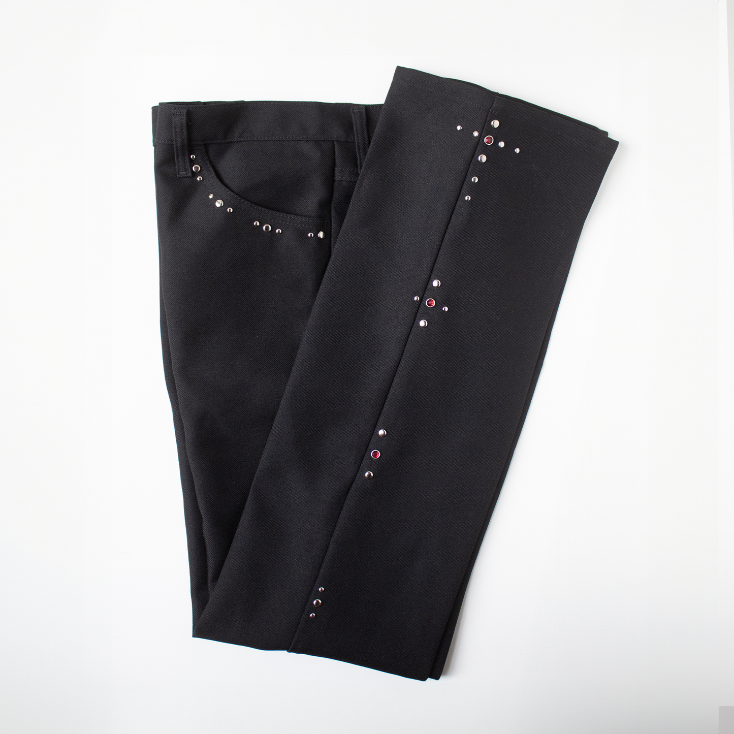 FLAIRS, a studded pant in black